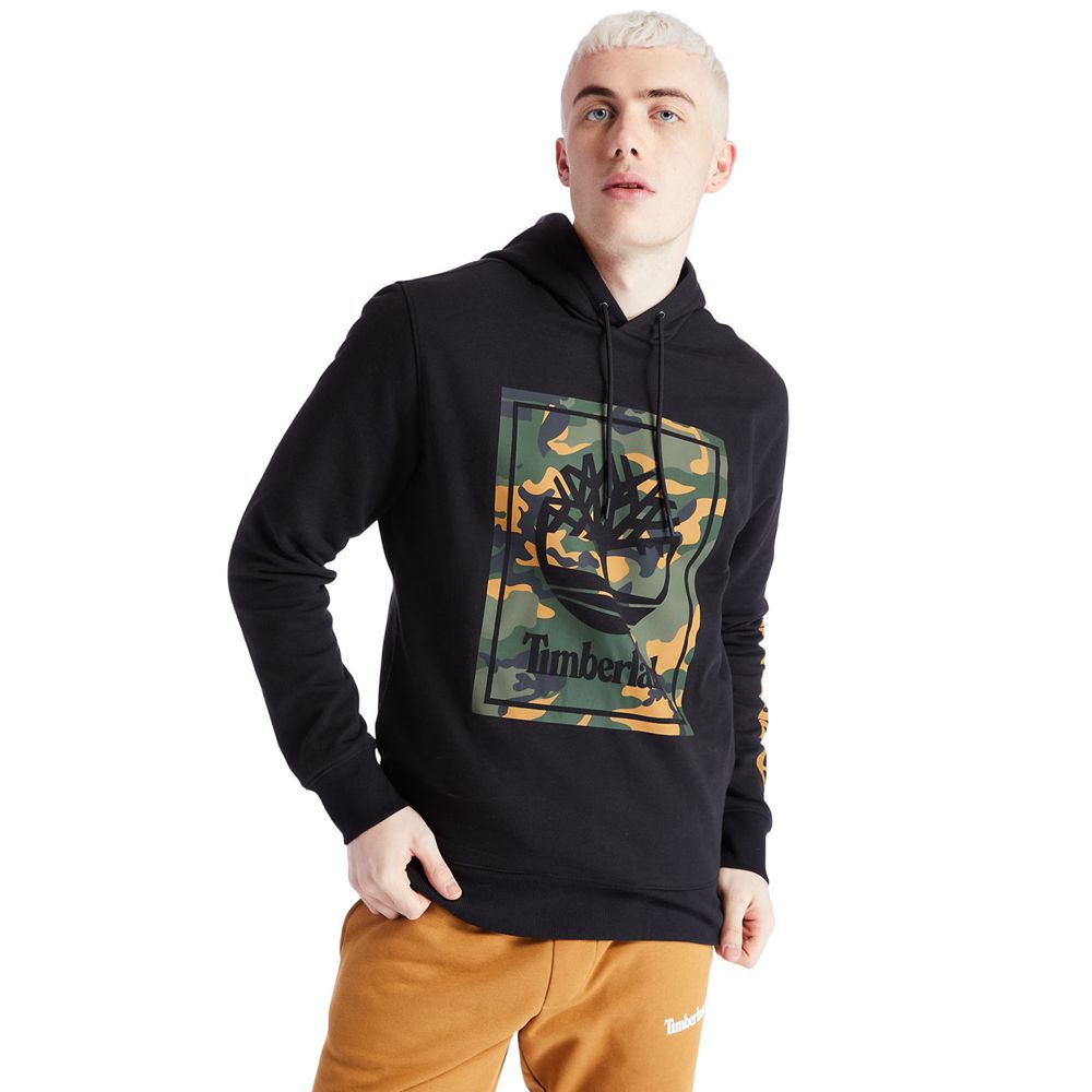 Hanorac Timberland Barbati Negrii - Camo Tree-Logo Hoodie - Romania - OGVMCT153